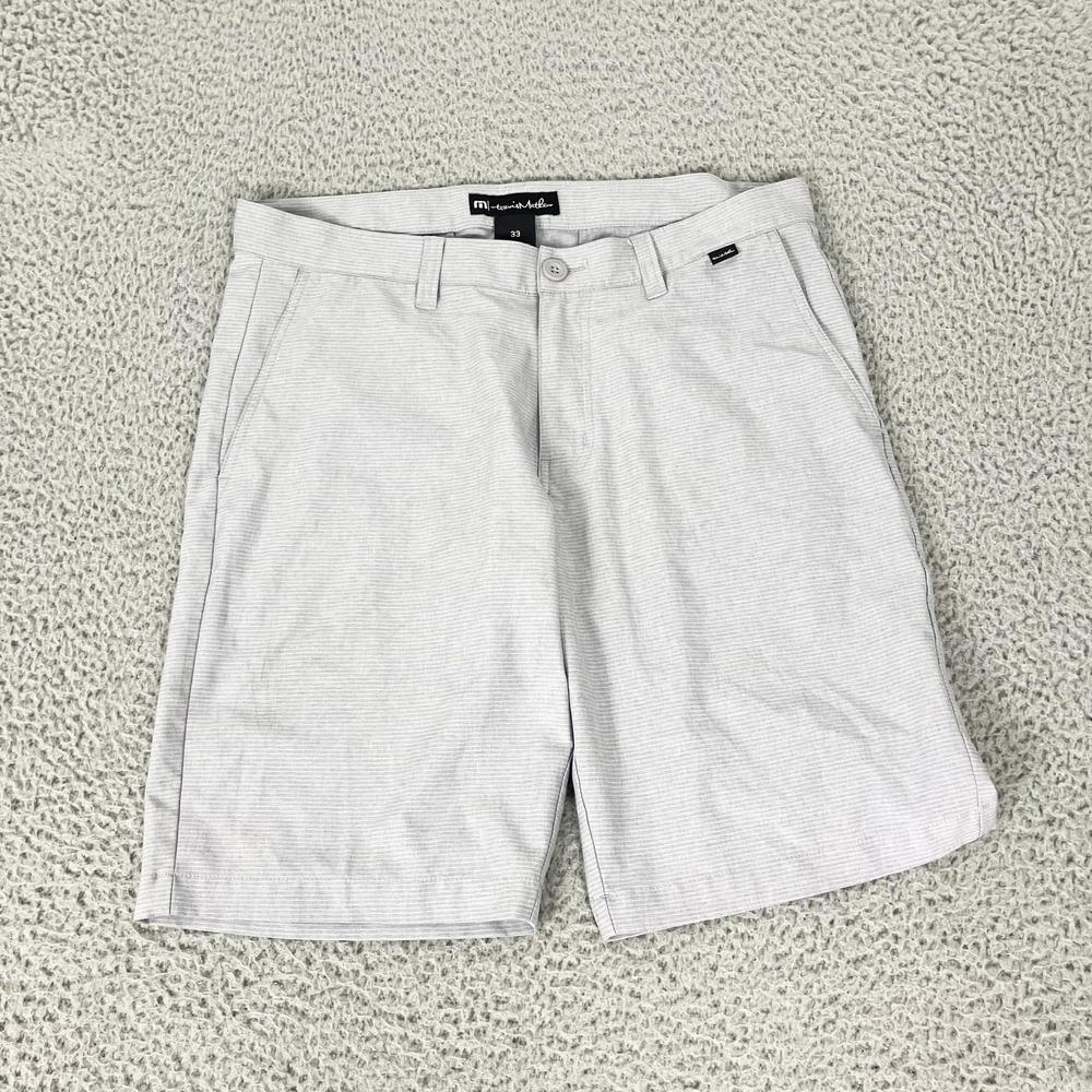TravisMathew Shorts Mens 33 Gray Golf Chino 10" Performance Stretch Casual